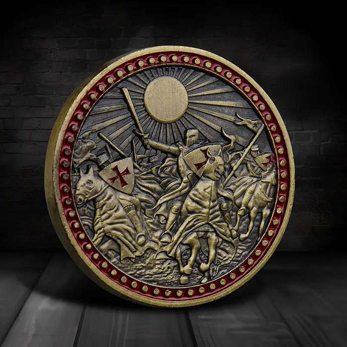 Templar Knight commemorative coin with Knight's code - (40mm)