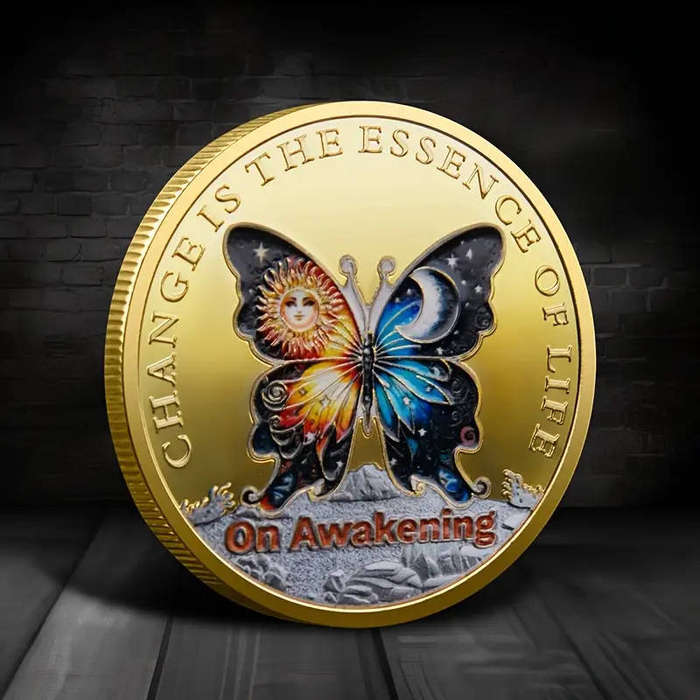Butterfly transformation novelty coin - (40mm)