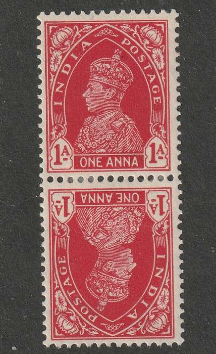 INDIA - KGVI 1937/1940 Issue  1 Anna red, tete-beche VF *MM*