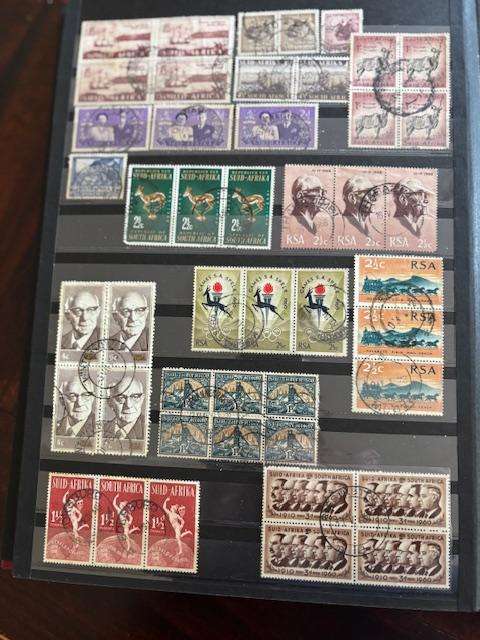 Very old stockbook with an amazing postmarks collection of SA Union and some colonies.