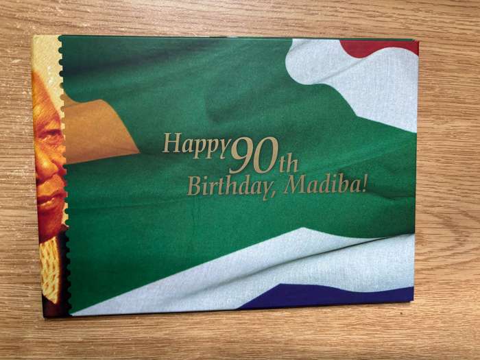 RSA 2008 MANDELA 90TH BIRTHDAY PRESENTATION FOLDER plus 4 extra minisheets **MNH**