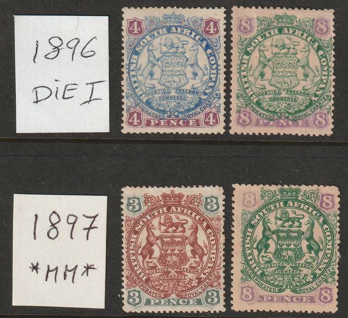 BSAC - RHODESIA Large Arms Issue 1896 DIE I & 1897 *MM*