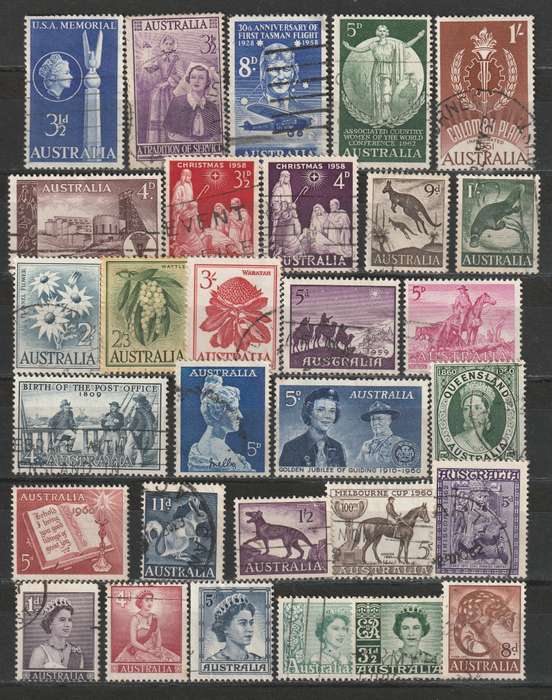 AUSTRALIA - 1932/1962 Issues Very nice range of 116 stamps NO DUPLICATES VF USED