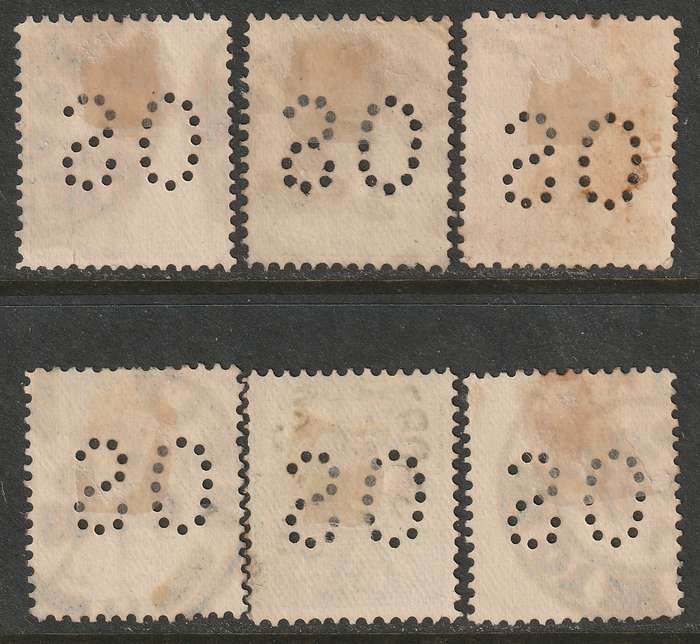 AUSTRALIAN STATES  - VICTORIA 1901 Official perfined Issue Used range to 1s.