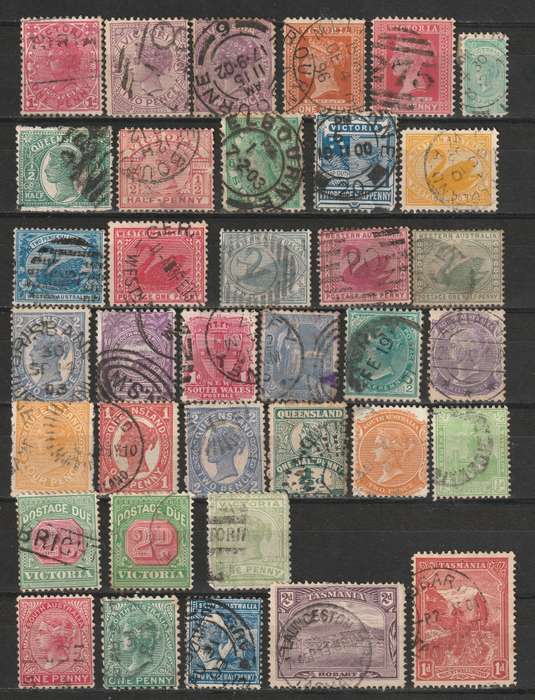 AUSTRALIAN STATES  -   Very nice range of early issues VF USED (36 stamps)