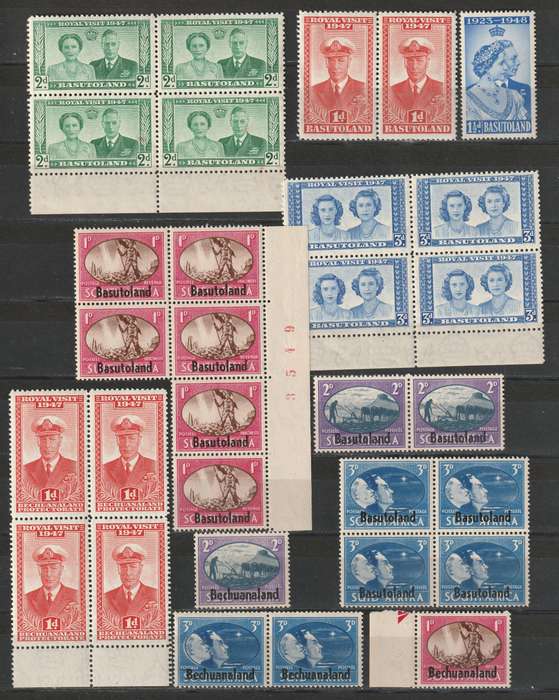 BULKLOT SALE - Swaziland, Bechuanaland and Basutuland 1945-1948 issues  **MNH**