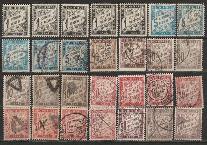 FRANCE - 1881-1896 Postage Due Issues, mint and used.