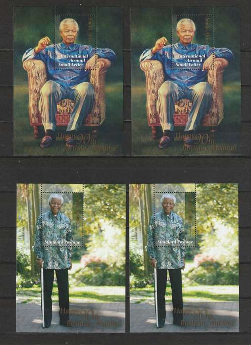 RSA 2008 MANDELA 90TH BIRTHDAY PRESENTATION FOLDER plus 4 extra minisheets **MNH**