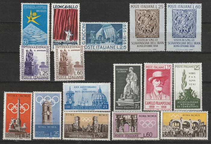 ITALY - 1955/1959 Complete and part sets,  mostly**MNH**