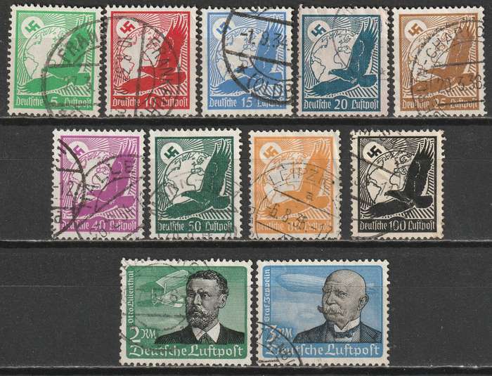 GERMANY - 1934 Airmail issue Complete set VF USED