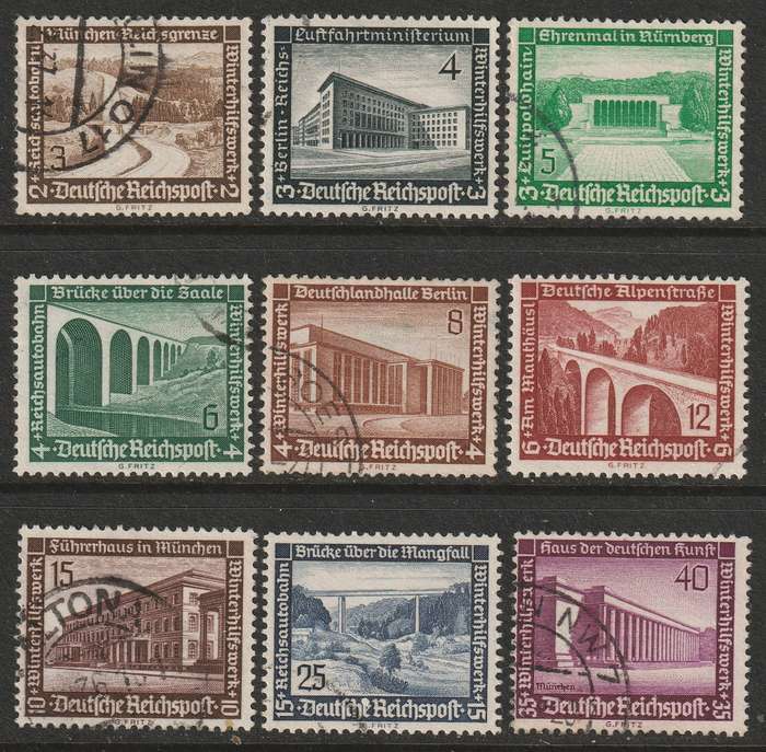 GERMANY - 1936  Architecture Issue Complete set VF USED