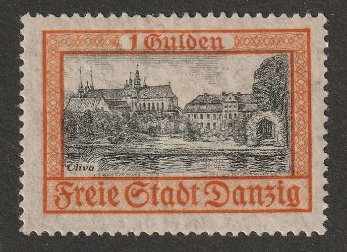 GERMANY - DANZIG  1925  City View Issue  1gld black and orange   *MM*