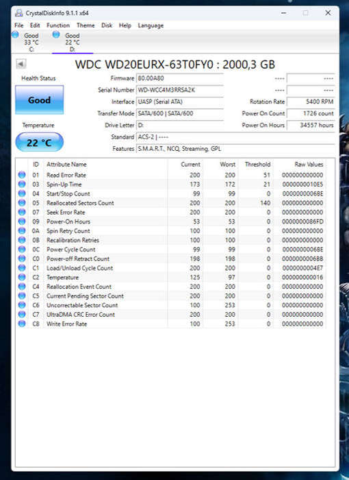 HDD - Western Digital 2TB