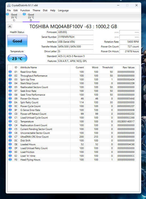 HDD - 1TB Toshiba