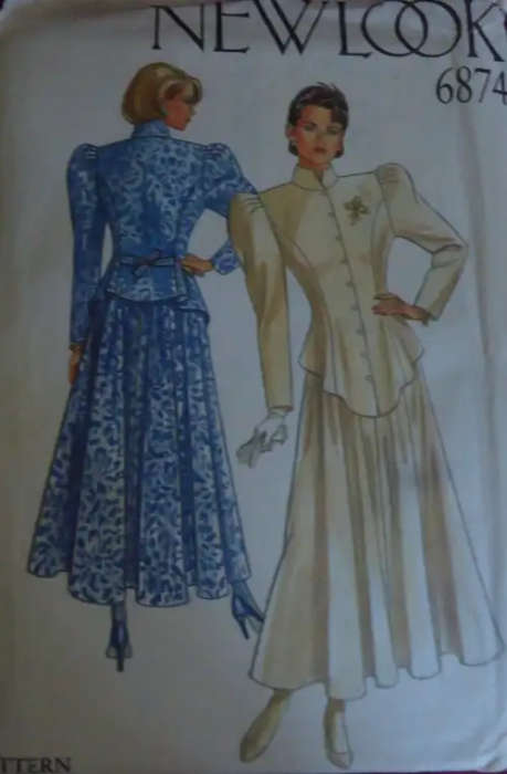 NEW LOOK PATTERNS 6874 STUNNING TOP & SKIRT - 6 SIZES IN ONE 8 - 18 COMPLETE SEWING PATTERN