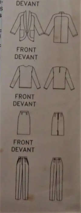 BUTTERICK 6812 JACKET-TOP-SKIRT-PANTS SIZE 12-14-16 COMPLETE SEWING PATTERN