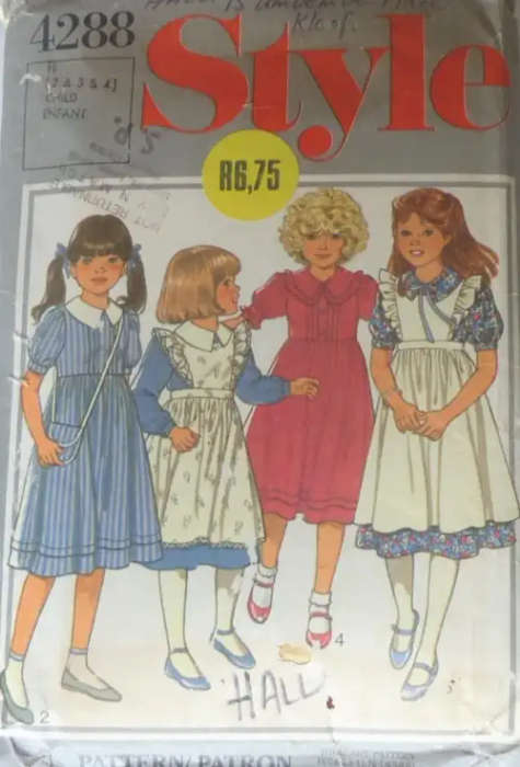 STYLE 4288 TODDLER DRESS -PINAFORE SIZE 2-3-4 YEARS COMPLETE-PART CUT SEWING PATTERN