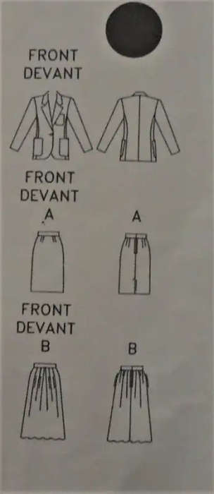 BUTTERICK 3363 JACKET-SKIRT SIZE 6-8-10 -COMPLETE  SEWING PATTERN