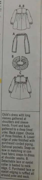 VINTAGE McCALLS 9525 GIRLS DRESS SIZE 5 YEARS COMPLETE SEWING PATTERN