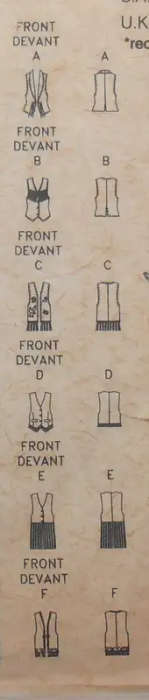 BUTTERICK 3027 SET OF WAISTCOATS SIZES 6-8-10 COMPLETE- ZIPLOC BAG SEWING PATTERN