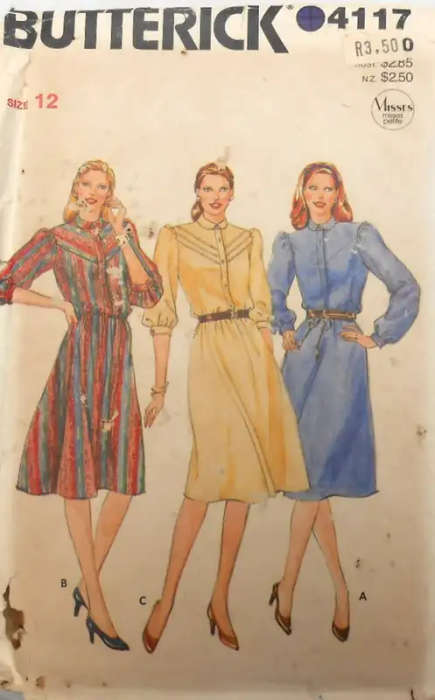BUTTERICK 4117 LOOSE FITTING DRESS SIZE 12 COMPLETE-ZIPLOC SEWING PATTERN