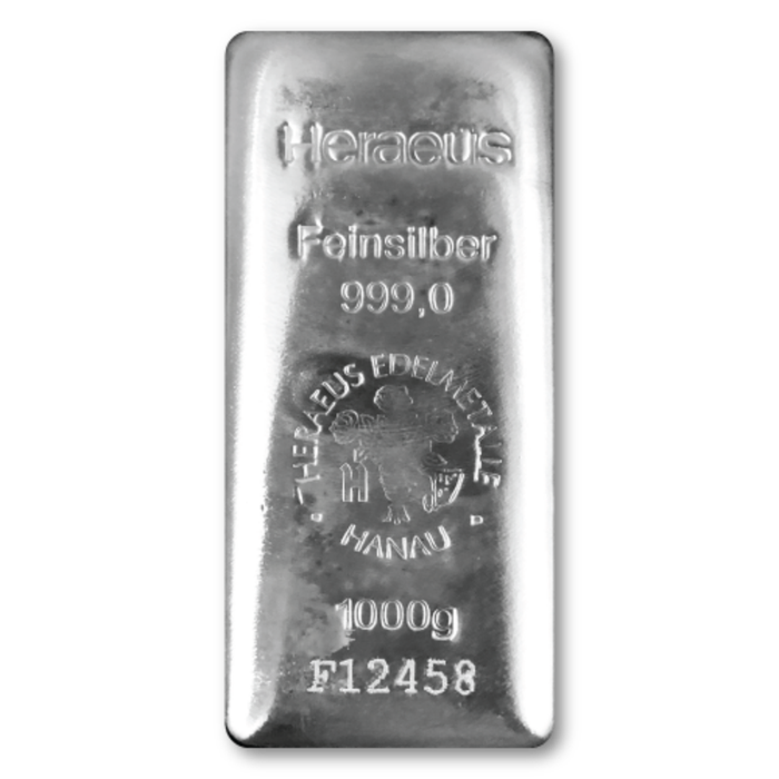 1kg Hareaus Pour Silver Bar 99.9% Silver
