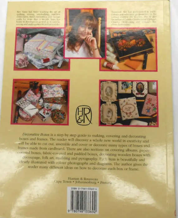 DECORATIVE BOXES-BEV YATES-31 ORIGINAL STEP BY STEP PROJECTS-100 PAGES SOFT COVER DIY GIFT BOXES