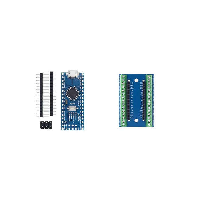 Arduino Nano Clone with Dedicated IO Expansion Board, USB Micro B