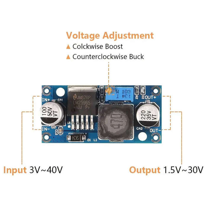LM2596 3A DC-DC Adjustable Buck Converter Input 3.0-40V Output 1.5-35V