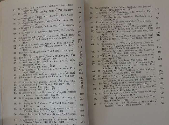 Letters of the American Missionaries by D.J. Kotze. VRS series 1 nr. 31