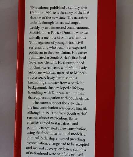 Friendship and Union: The South African letters of P. Duncan and M. Selborne 1907-1943 VRS series 41