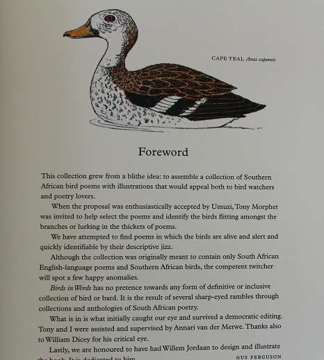 Birds in words compiled by Gus Ferguson and Tony Morphet
