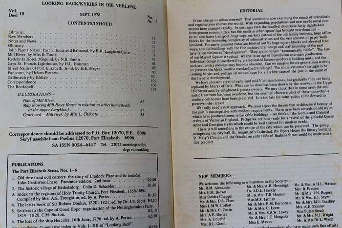 35 x Looking back/Kykies in die verlede deur die Historiese vereniging van Port Elizabeth