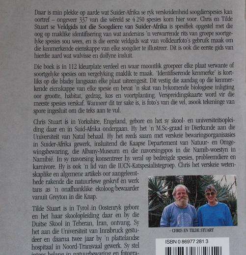 Veldgids tot die Soogdiere van Suider-Afrika deur Chris en Tilde Stuart