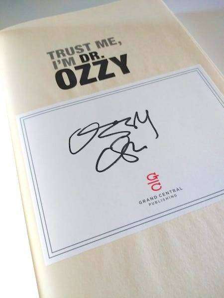 Ozzy Osbourne: Autographed Genuine Hand-Signed "Trust Me, Im Dr. Ozzy" Book (Rare 1st Edition)