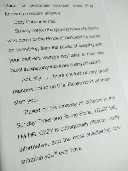 Ozzy Osbourne: Autographed Genuine Hand-Signed "Trust Me, Im Dr. Ozzy" Book (Rare 1st Edition)