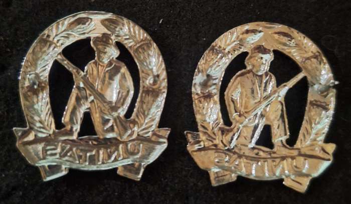 SADF - COMMANDO (UNITAS) COLLAR BADGES - PINS INTACT