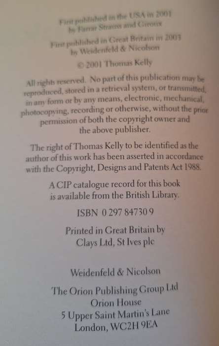 THE RACKETS - THOMAS KELLY - 374 PAGES HARD COVER (22,4 X 14.5CM)