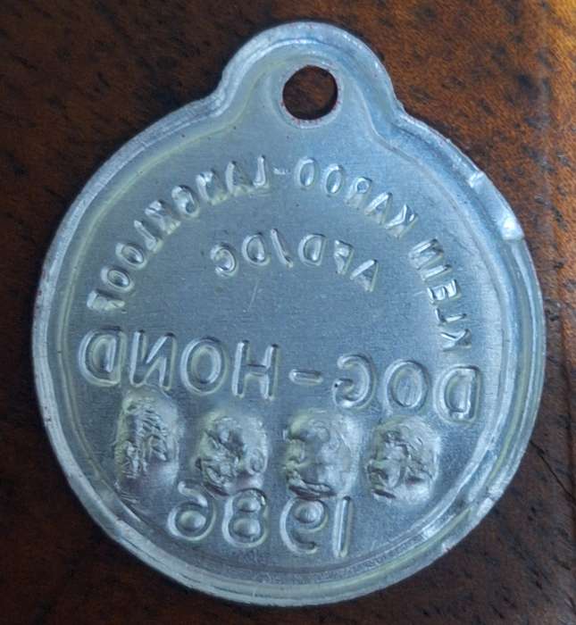VINTAGE 1986 DOG LICENCE / TOKEN - LANGKLOOF