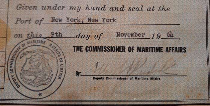 1960'S LICENCE OF COMPETENCE TO MERCHANT MARINE OFFICER