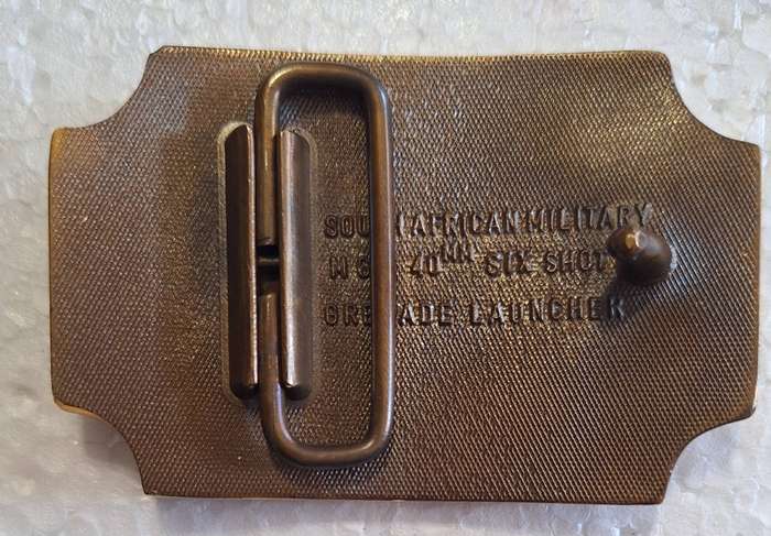 HEAVY BRASS (MGL 40mm GRANADE LAUNCHER) BUCKLE - 80 X 50 MM