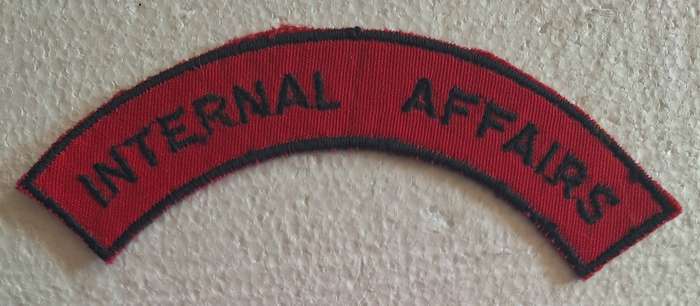 RHODESIA - INTERNAL AFFAIRS SHOULDER TITLE