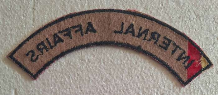 RHODESIA - INTERNAL AFFAIRS SHOULDER TITLE