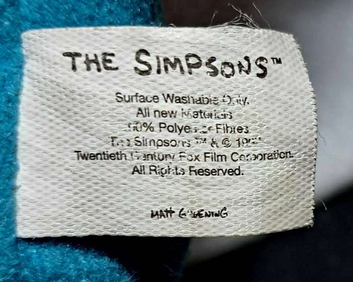 The Simpsons Vintage 1998 Bart Plush Vinyl Soft Toy - Itchy & Scratchy T-Shirt 38cm