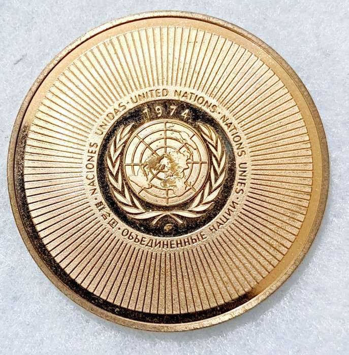 1974 United Nations Bronze Peace Medal 40mm