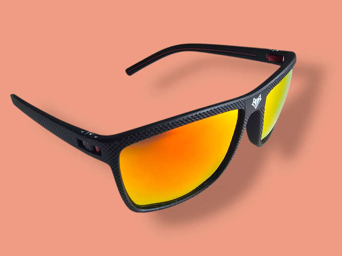 SEPFOX Polarized Sunglasses - Black Textured Frame - Orange POLARIZED Lenses