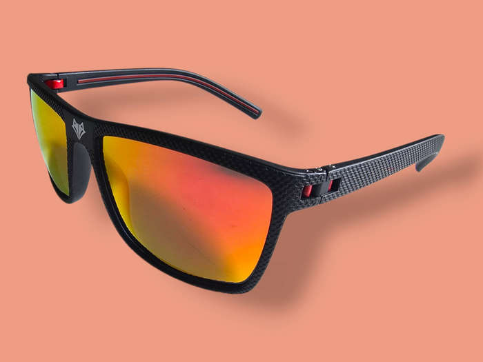 SEPFOX Polarized Sunglasses - Black Textured Frame - Orange POLARIZED Lenses