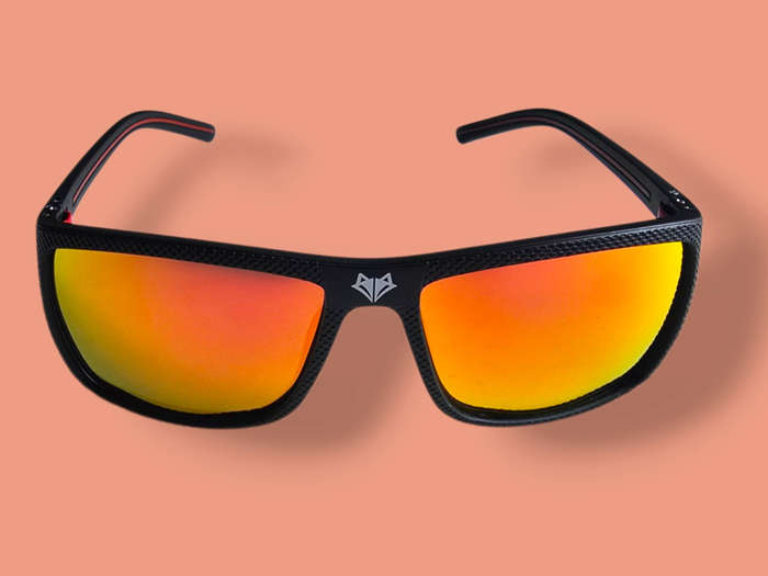 SEPFOX Polarized Sunglasses - Black Textured Frame - Orange POLARIZED Lenses