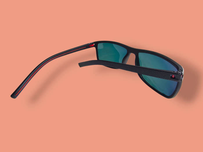 SEPFOX Polarized Sunglasses - Black Textured Frame - Orange POLARIZED Lenses