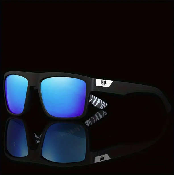 SEPFOX Polarized Sunglasses - Matte Black Frame - Blue Polarized Lenses